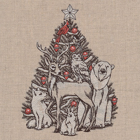 Trim the Christmas Tree North Pole Animals Etching
