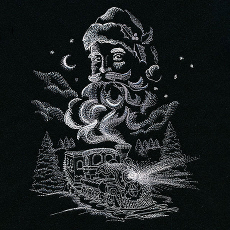 Christmas Train  and Old Saint Nick Scene