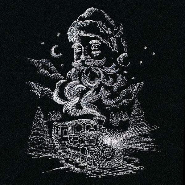 Christmas Train  and Old Saint Nick Scene