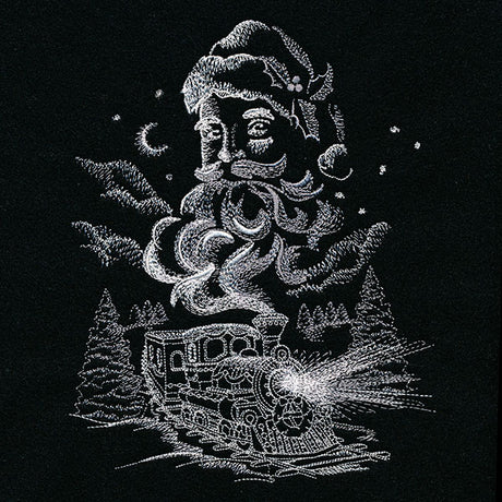 Christmas Train  and Old Saint Nick Scene