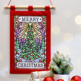 Merry Christmas Tree Stained Glass Sign