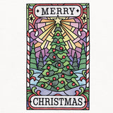 Merry Christmas Tree Stained Glass Sign