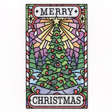 Merry Christmas Tree Stained Glass Sign