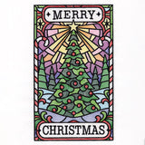 Merry Christmas Tree Stained Glass Sign