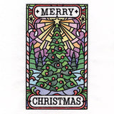 Merry Christmas Tree Stained Glass Sign