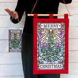 Merry Christmas Tree Stained Glass Sign