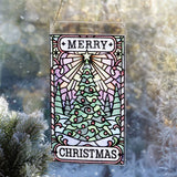 Merry Christmas Tree Stained Glass Sign
