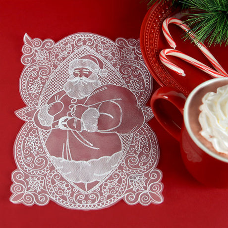 Christmas Cheer Santa Doily (Organza)