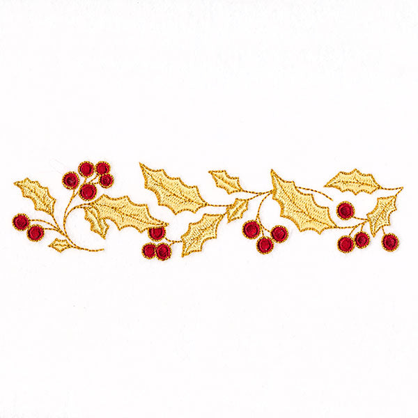 Gilded Holly & Berries Border