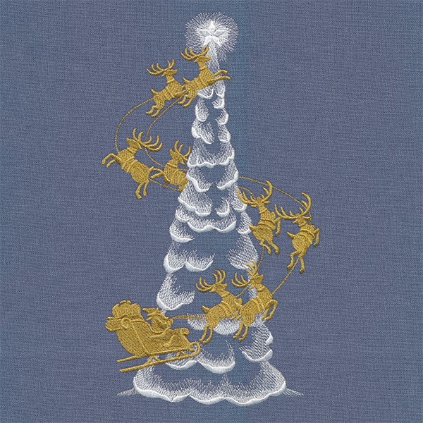 Santa's Flight Around the Christmas Tree