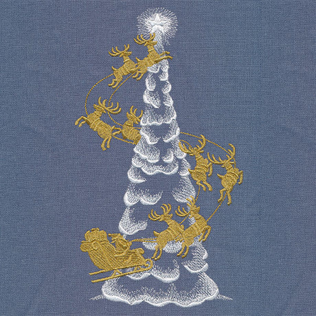 Santa's Flight Around the Christmas Tree