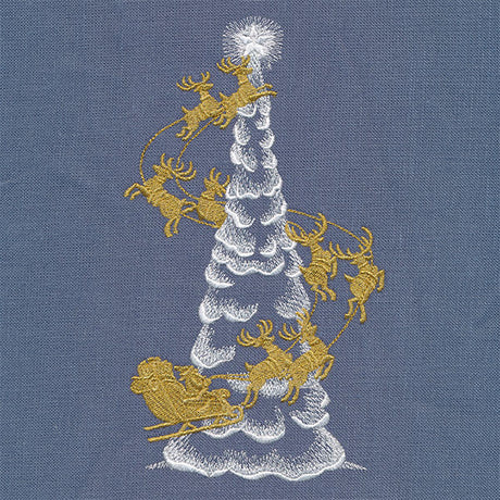 Santa's Flight Around the Christmas Tree