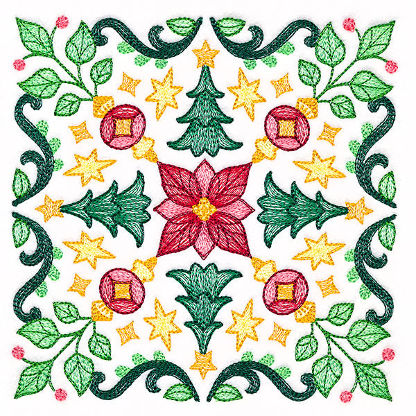 Christmas Kaleidoscope Trees Square