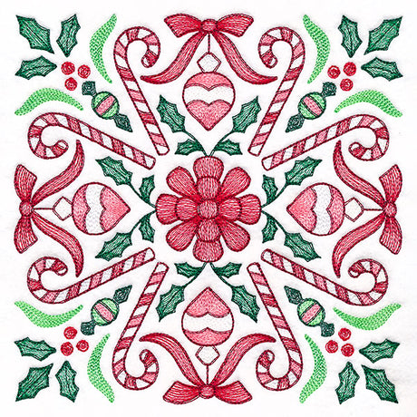 Christmas Kaleidoscope Candy Canes Square