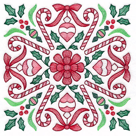Christmas Kaleidoscope Candy Canes Square