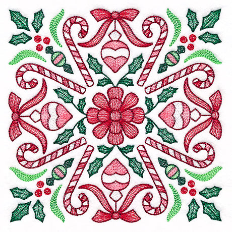 Christmas Kaleidoscope Candy Canes Square
