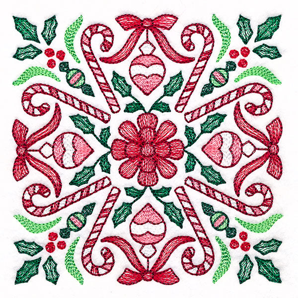 Christmas Kaleidoscope Candy Canes Square