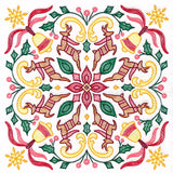 Christmas Kaleidoscope Reindeer Square