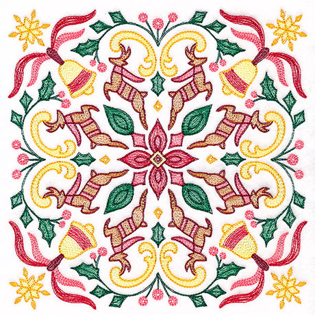 Christmas Kaleidoscope Reindeer Square