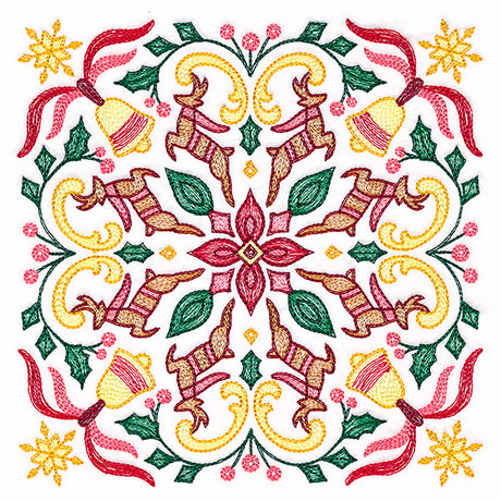 Christmas Kaleidoscope Reindeer Square