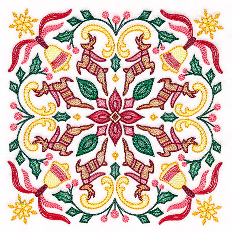 Christmas Kaleidoscope Reindeer Square