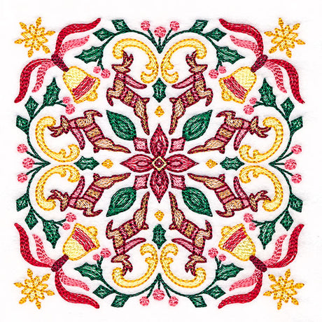Christmas Kaleidoscope Reindeer Square