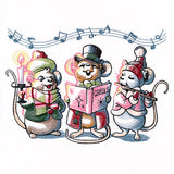 Caroling Christmas Mice Trio