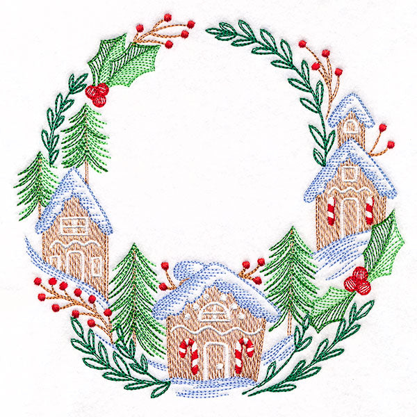 Gingerbread House Christmas Wreath