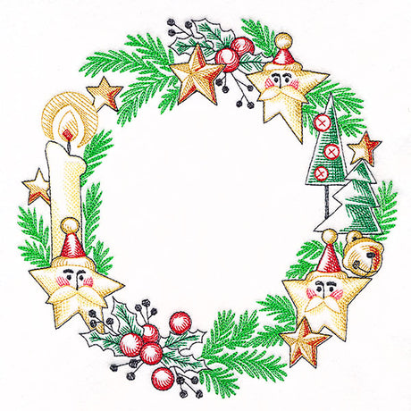 Candlelit Santa Star Wreath