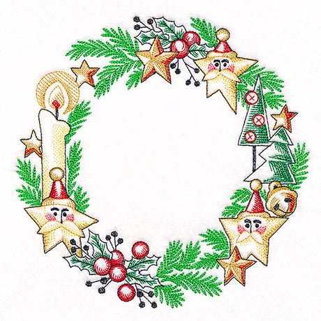 Candlelit Santa Star Wreath