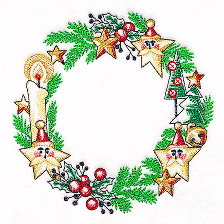 Candlelit Santa Star Wreath