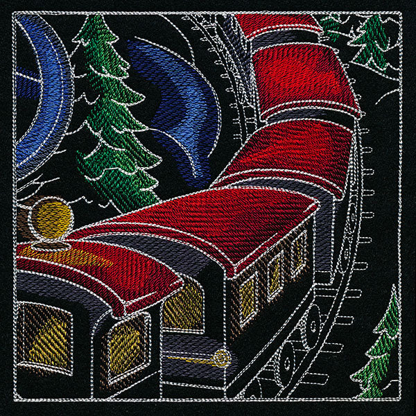 Christmas Express Train Scene Panel 4