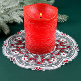 Poinsettias & Holly Doily (Organza)