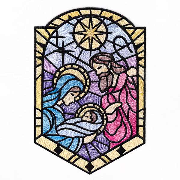 The Holy Family in Stained Glass
