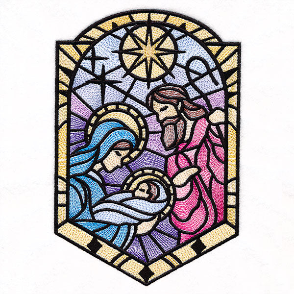 The Holy Family in Stained Glass