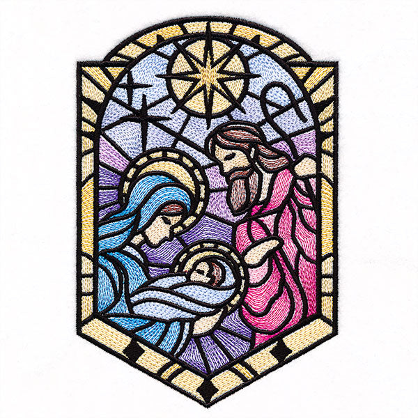 The Holy Family in Stained Glass