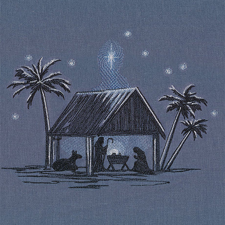 Moonlit Christmas Manger Scene