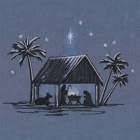 Moonlit Christmas Manger Scene