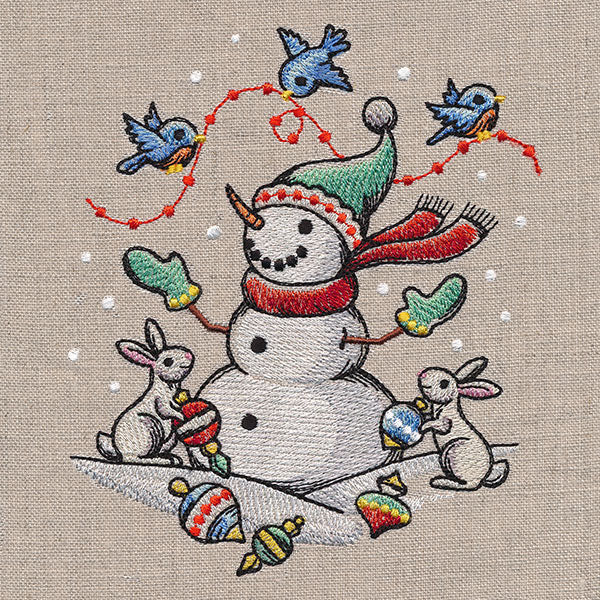 Winter Snowman and Friends