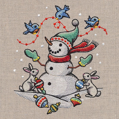 Winter Snowman and Friends