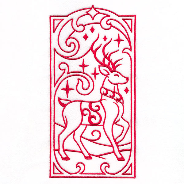 Art Deco Christmas - Reindeer 1 Panel