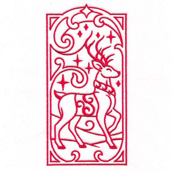 Art Deco Christmas - Reindeer 1 Panel