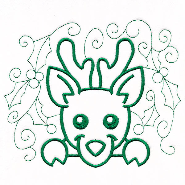 Christmas Peeking Doodles - Reindeer