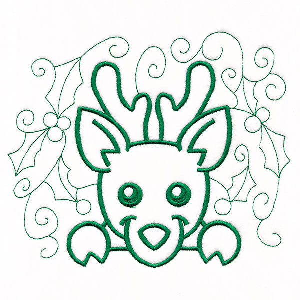 Christmas Peeking Doodles - Reindeer