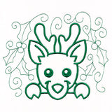 Christmas Peeking Doodles - Reindeer