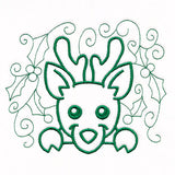 Christmas Peeking Doodles - Reindeer