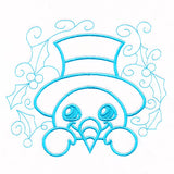 Christmas Peeking Doodles - Snowman