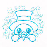 Christmas Peeking Doodles - Snowman