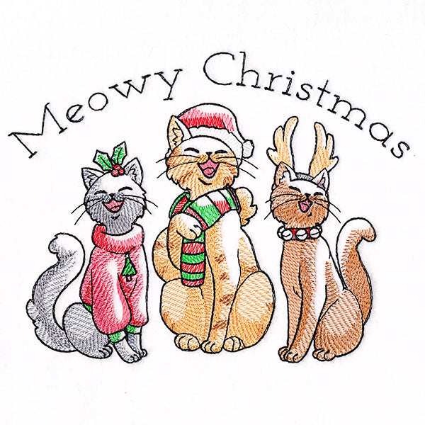 Meowy Christmas Caroling Cats