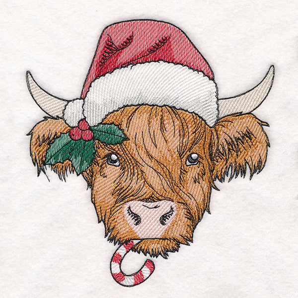 Moo-y Christmas Highland Cow